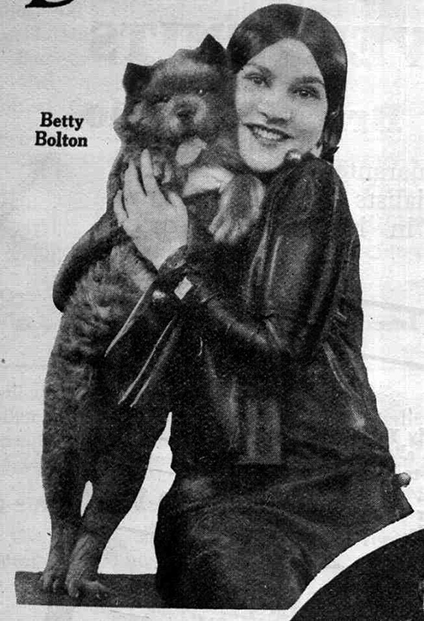 Betty Bolton with dog in 1932